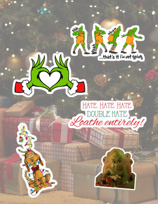 The Grinch Christmas Movie 5pc Sticker Pack