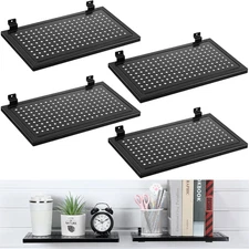 4 Pack Slatwall Shelves 13.8'' X 7.9'' Metal Perforated Slatwall Accessories ...