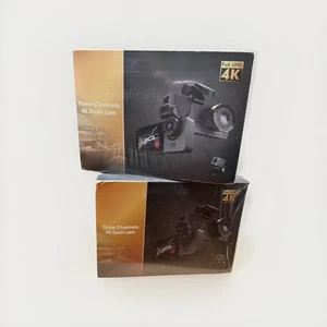 2 BRAND NEW SEALED BOXES - 3 Chaîne 4K Voiture Dash Cam Avant, Arrière et Passager