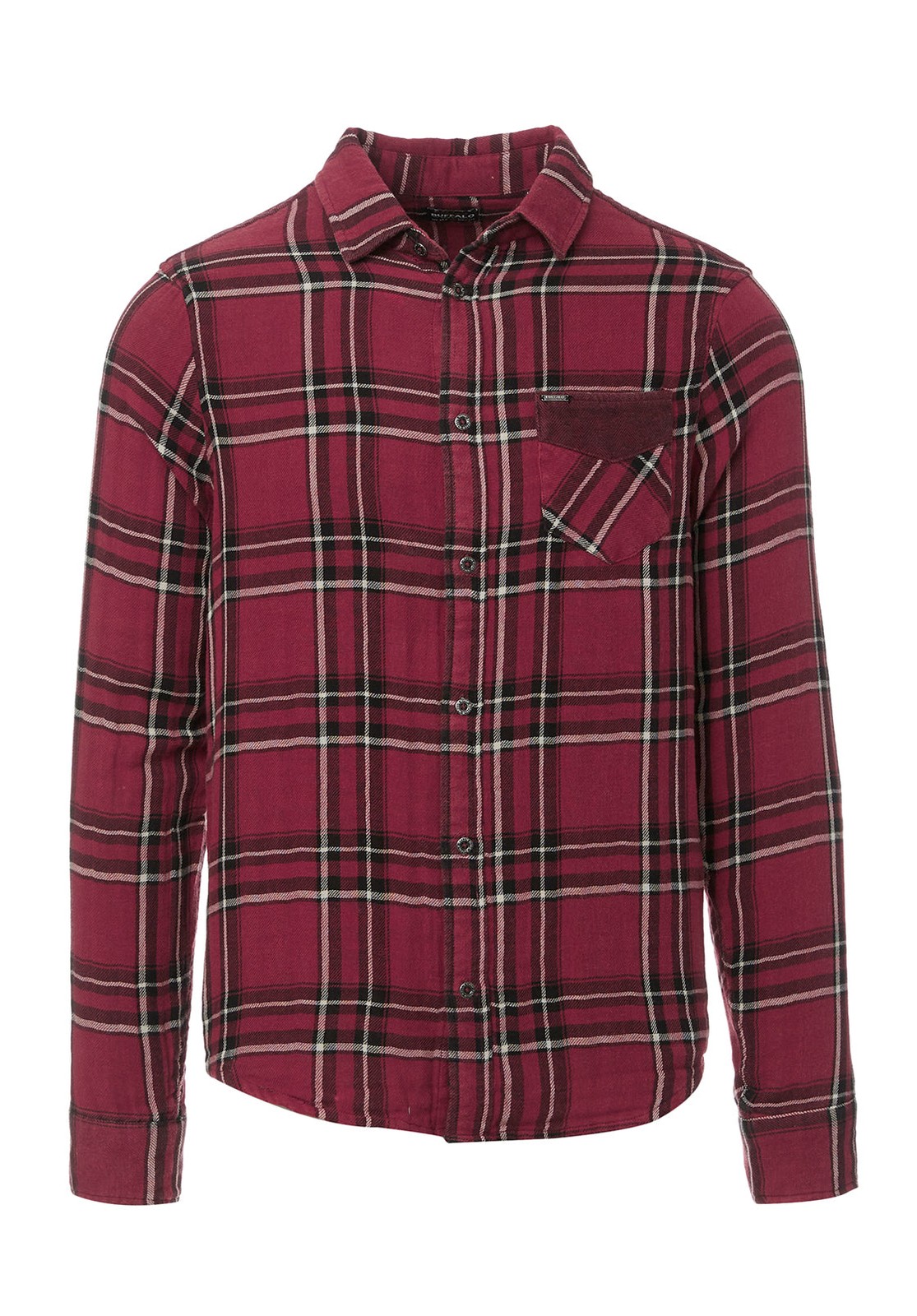 Мужская рубашка BUFFALO David Bitton обычного кроя с открытыми плечами и пуговицами XXL в красную клетку