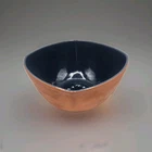 Frankoma 5N Scalloped Terracotta - Blue Lg Serving Bowl 10.25" X 5.5" 1936-1954