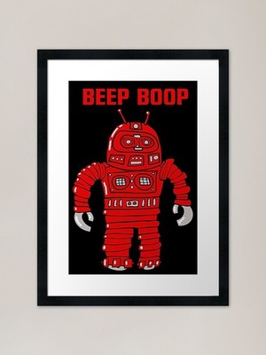 Beep Boop Gerahmter Kunstdruck Gerahmtes Wandbild Poster Leinwanddruck Bild