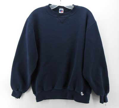 VINTAGE Russell Athletic Sweatshirt Men Medium Blue 90s Blank
