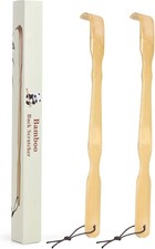 2 Pack Wooden Bamboo Back Scratcher, 17 Inch Long Handle Back Scratchers for Adu