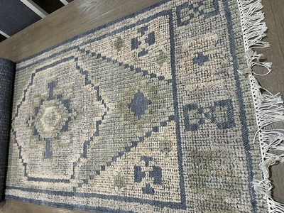 Pottery Barn Ellery Momeni Bristol Blue  Handwoven Runner 2' 3'' x 8'