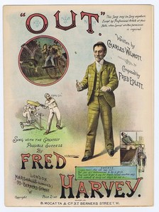 Egad! Immortal cricketer W.G. Grace? - maybe - 1892 - H.G. Banks litho - British