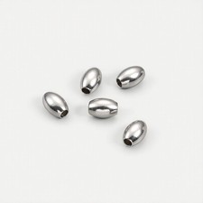 200pcs 304 Stainless Steel Barrel Metal Beads Smooth Loose Spacers Tiny 6.5x5mm