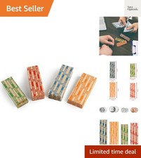 500 Assorted Flat Coin Roll Wrappers, 125 of Each for Quarters, Dimes, Nickel...