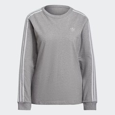 Image of Adidas Originals Adicolor Women's Long Sleeve T-Shirt Grey H33570 Cotton