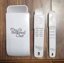 Pampered Chef Adjustable Measuring Spoon Cup Set Tablespoon Teaspoon & Cup