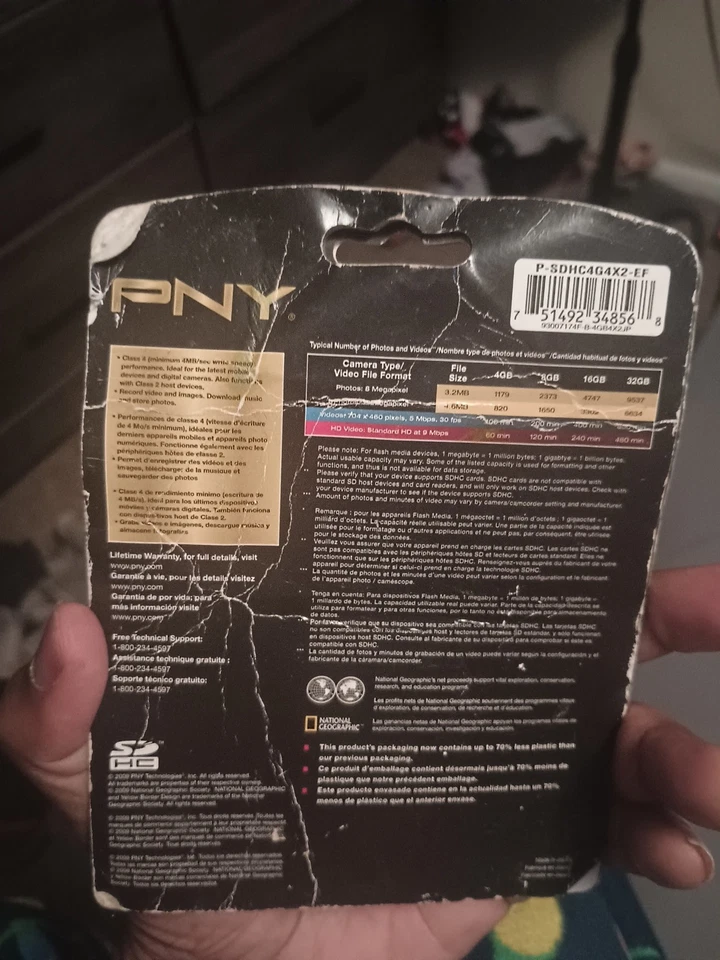 New 1 Pack PNY 4 GB SDHC Camera Video Photo Memory Cards - Image 2 of 2