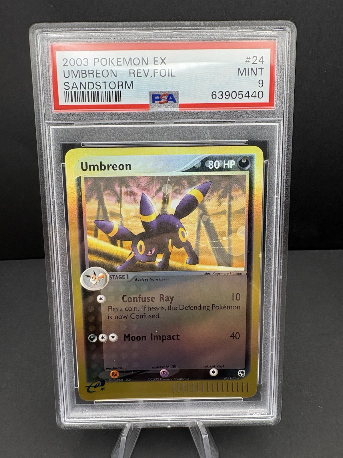Umbreon 24/100 Sandstorm Reverse Holo PSA 9 Low Pop.