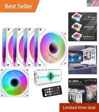 RGB Fans:5pack 120mm PWM ARGB Case Fan with Fan Hub and Remote,Speed Control,...