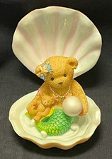Cherished Teddies 865087 2001 Mermaid Teddy Bear Figure in Hinged Clam Shell