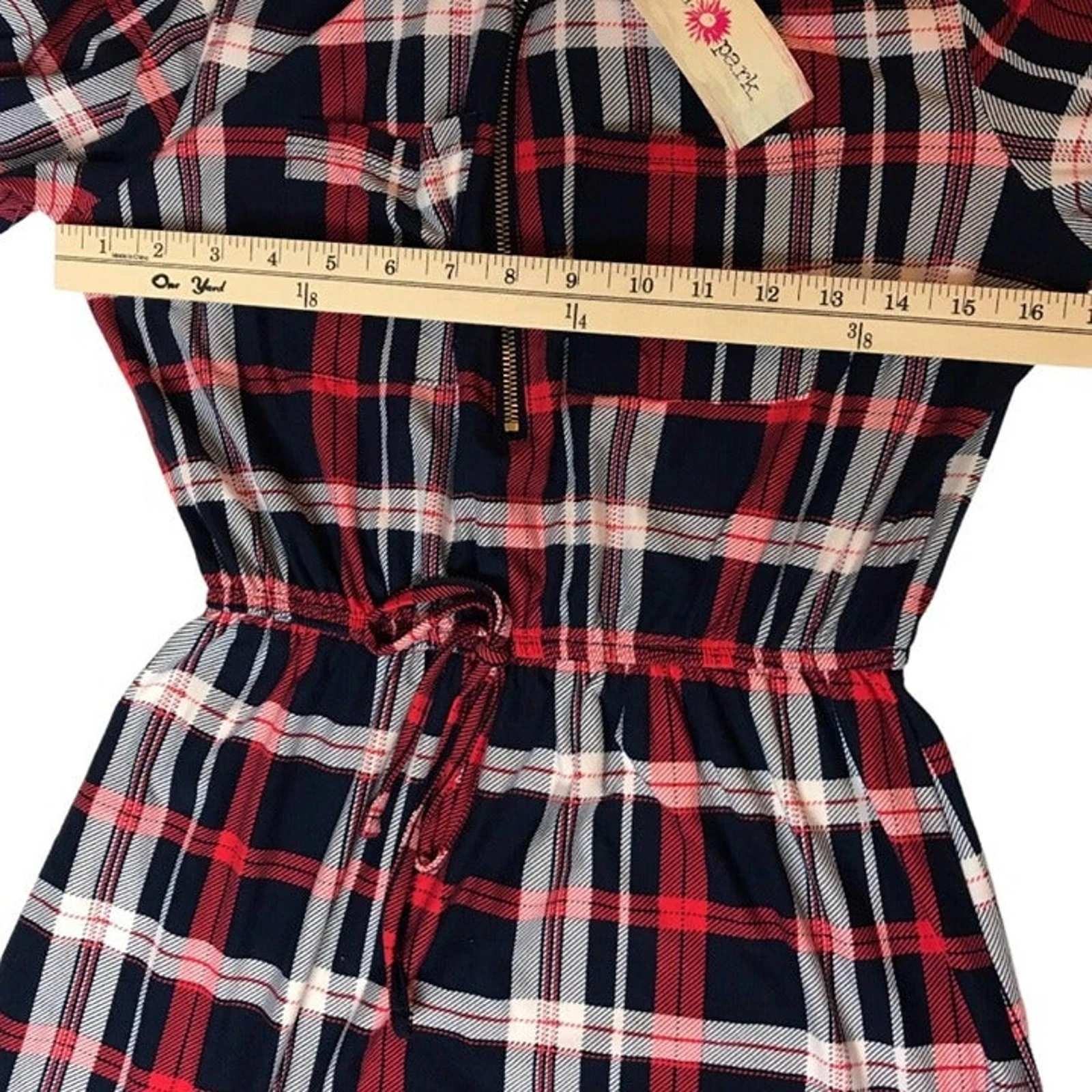 VETEMENTS Camicia a quadri Wishful Parks rosso bianco blu donna taglia small nuova con etichetta