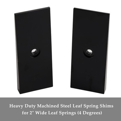 2PCS 2'' Wide 4°Degree Steel Leaf Spring Degree Shims Black,