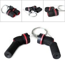 Coppia Deragliatore Bici Mountain Bike Speed Shifter Twist Grip Gear Shift Rosso