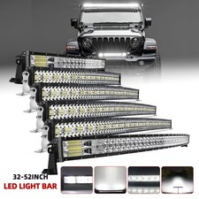 22 32 42 44 50 52 Curved Dualtri Row Led Light Bar Combo Offroad Utv Atv Suv