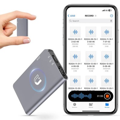 64GB Magnetic Digital Voice Recorder - 40 Hours Continuous Recording
