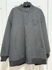 WEEKEND Max Mara ADORNI Wool Padded Jacket In Gray Color (Size 14).