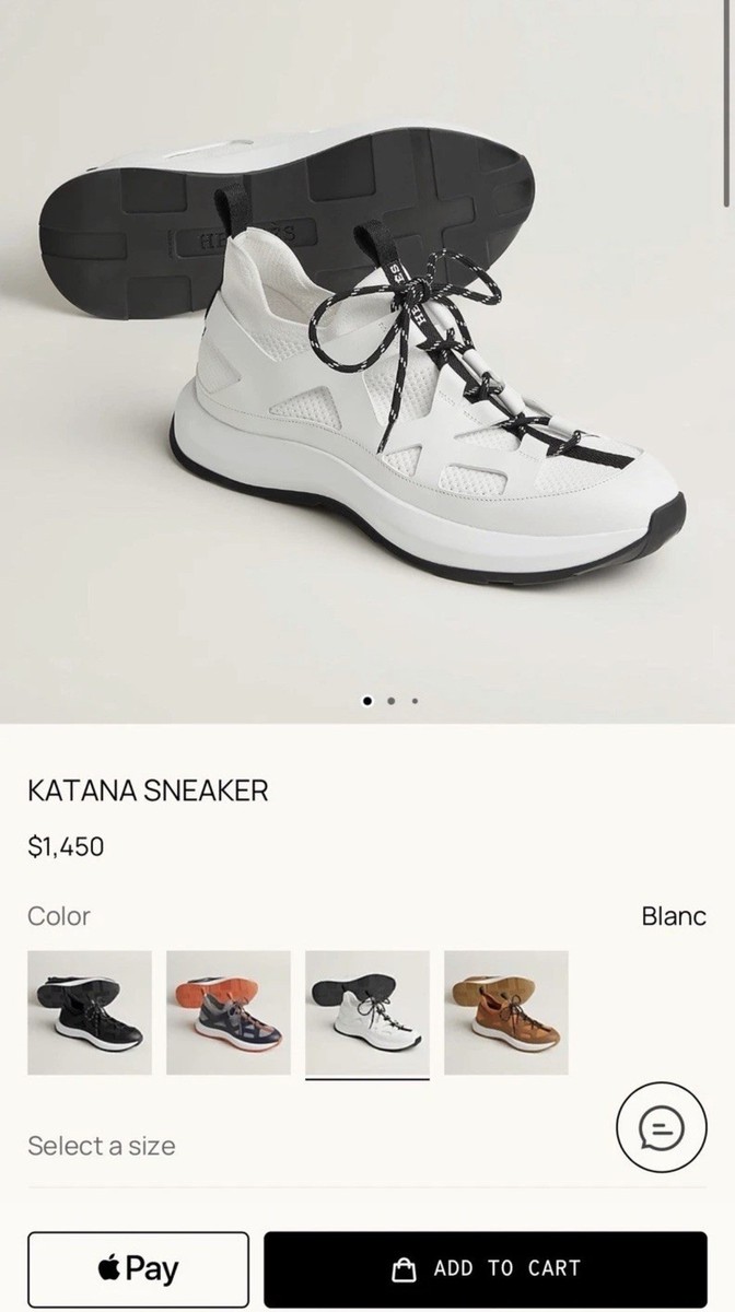 HERMES Katana Leather Runners sneakers Size 43.5 US 10.5 $1450