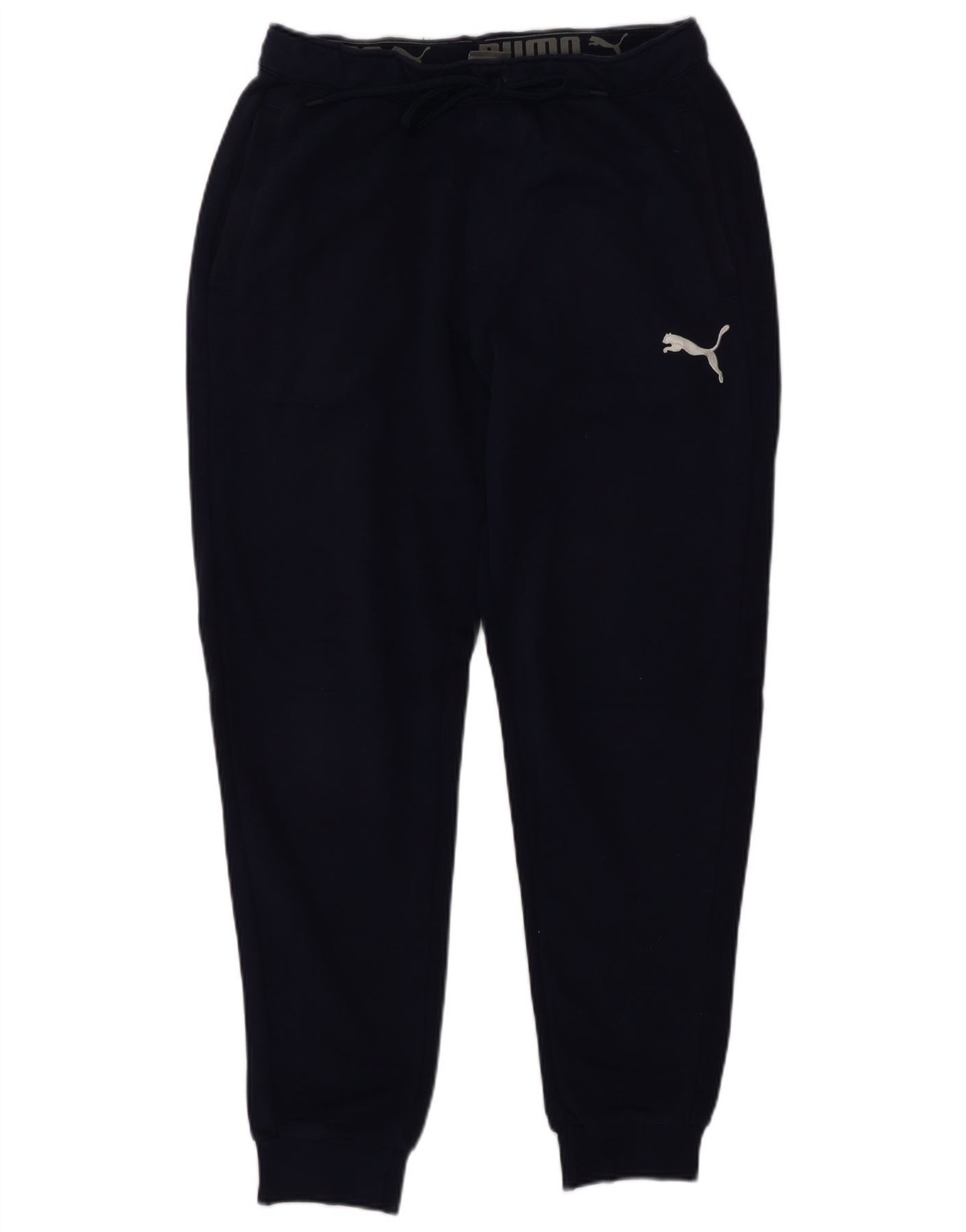 Puma Mens Tracksuit Trousers Joggers Small  Navy Blue Cotton DL16
