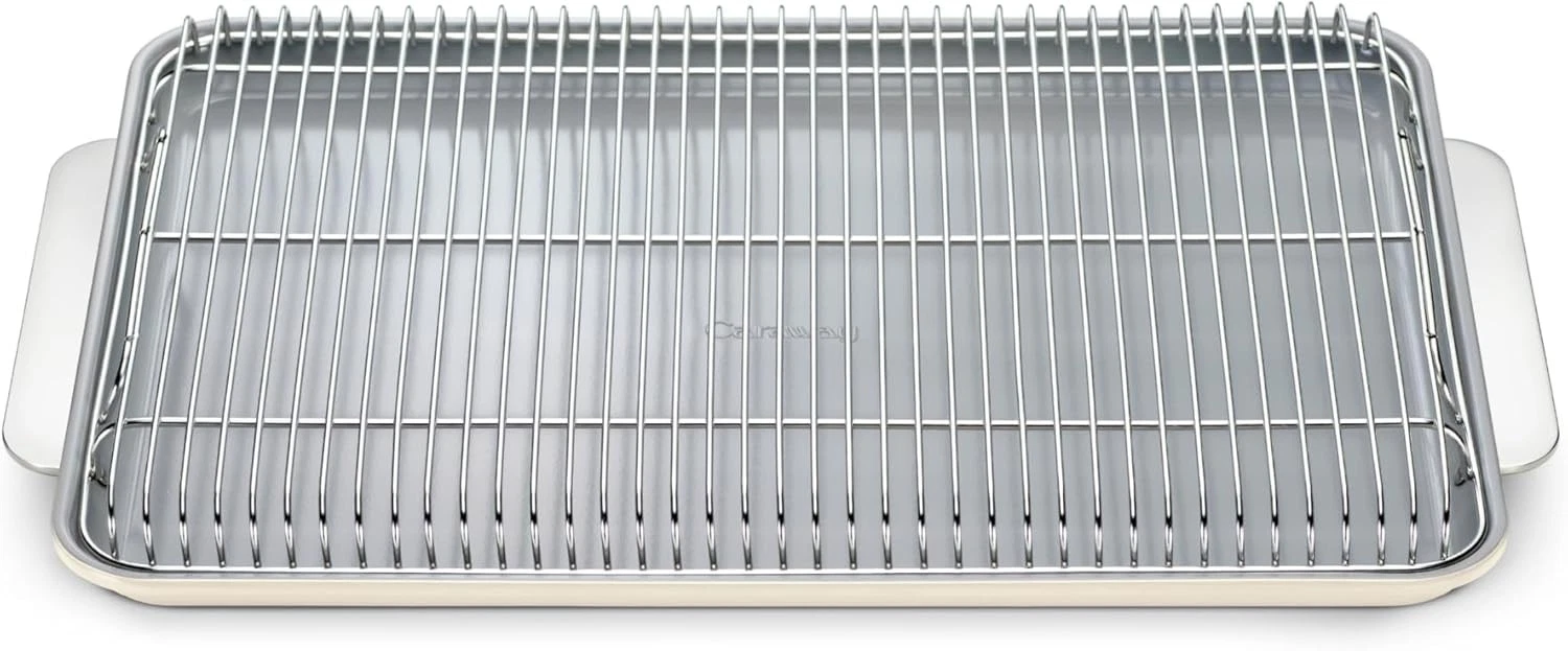 Non-Stick Ceramic Baking Sheet & Cooling Rack Ceramic Coated Non-Toxic PTFE &