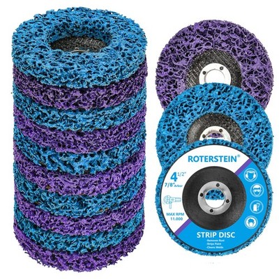 10 Pack Strip Discs Stripping Wheel 4.5 inch for Angle Grinder Purple, Blue 