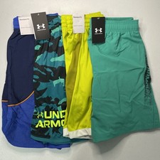 Nike/UA Boys Youth Shorts Lot Of 4 Size Large Various Colors Styles