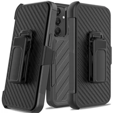 For Samsung A16 5G Case Heavy-Duty Holster Combo Lined Cover + Tempered Glass