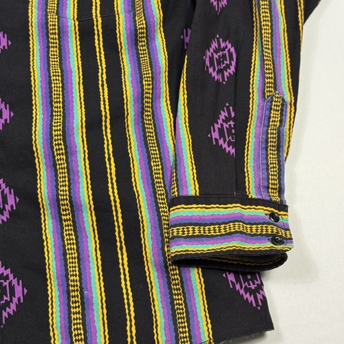 Wrangler Vintage Shirt Brushpopper Striped Southwestern Multicolor Men's 16.5-35 - Picture 3 of 10