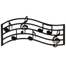 Jetec Music Notes Wall Decor Wooden Musical 15.8 x 7.9 x 0.2 inches, Black 