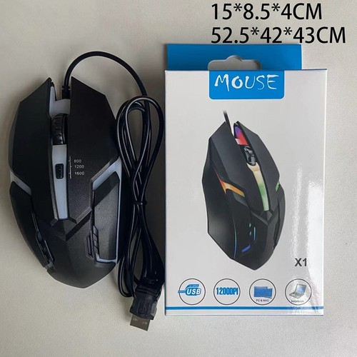1pc 1600DPI 4Keys Sport LED Luminous Backlit Wired Gaming Mouse Wired For Office - Afbeelding 13 van 14