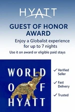 ❤️ Hyatt Hotel Guest of Honor GOH Award Globalist max 7 Days EXP 2027