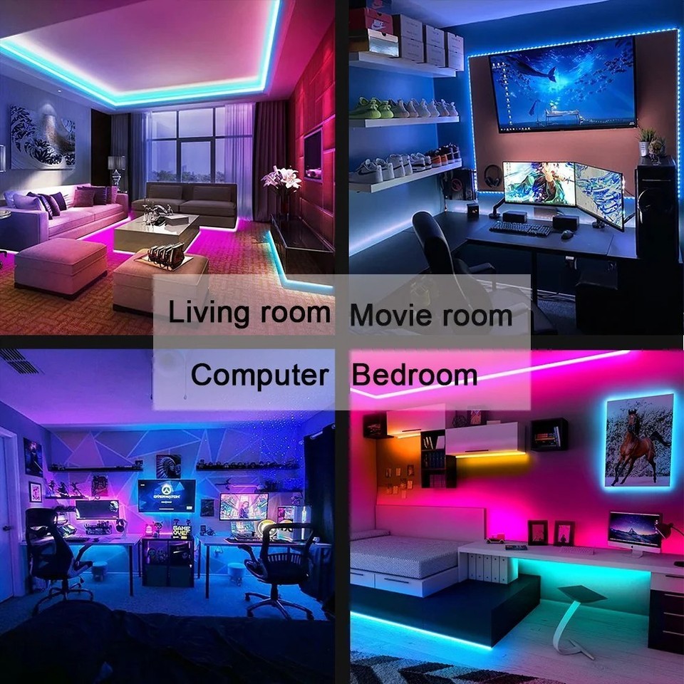 Unit Usb Meter Bluetooth USB LED Strip Lights 5050 RGB 5V TV Backlight Music Sync App ...