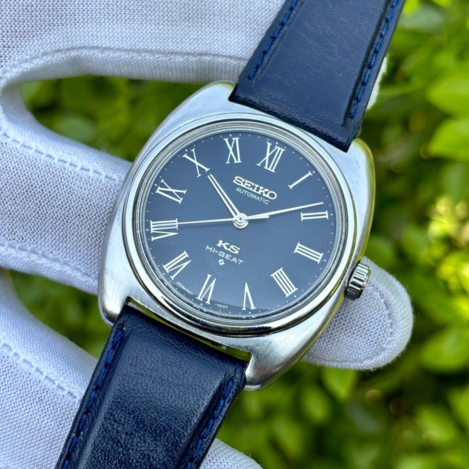 Vintage King Seiko Hi-Beat Automatic Navy Roman Dial Japan Men's Watch 5621-7000 image 6