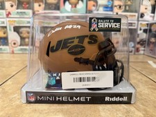 Darrelle Revis Signed NY Jets Salute to Service Mini Helmet Beckett Witnessed