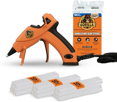 #ad Gorilla Mini Hot Glue Gun Kit Pack of 1 Mini Hot Glue Gun and 30 Sticks Dual $23.75