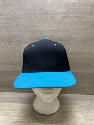 Yupoong Classics Flat Bill Snapback Ball Cap Blue And Black Two-Tones  Hat