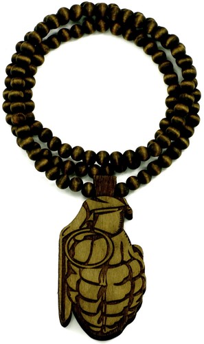Nuevo Collar Granada de Mano Buen Estilo de Madera Colgante con Cadena de Cuentas de Madera de 36 Pulgadas - Imagen 6 de 8