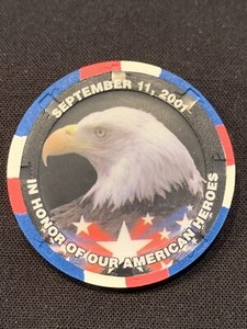 POKER CARD PROTECTOR CHIP 9/11 NEW YORK WASHINGTON SHANKSVILLE AMERICAN HEROES