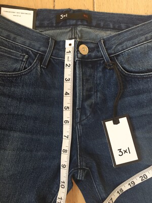 Jean 3x1 NYC LIMA Crop Frange - Taille 24 - Dark Wash - 100% Coton - NEUF Avec étiquettes