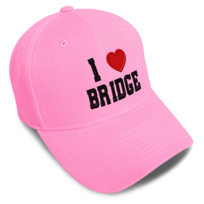 Baseball Cap I (Love) Bridge Red Heart Sports Lovers Dad Hats for Men & Women