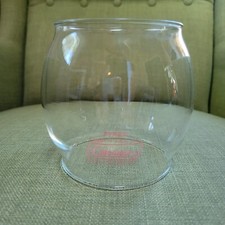 Vintage Coleman Lantern Curved Glass Globe Red Pyrex Label 200 201
