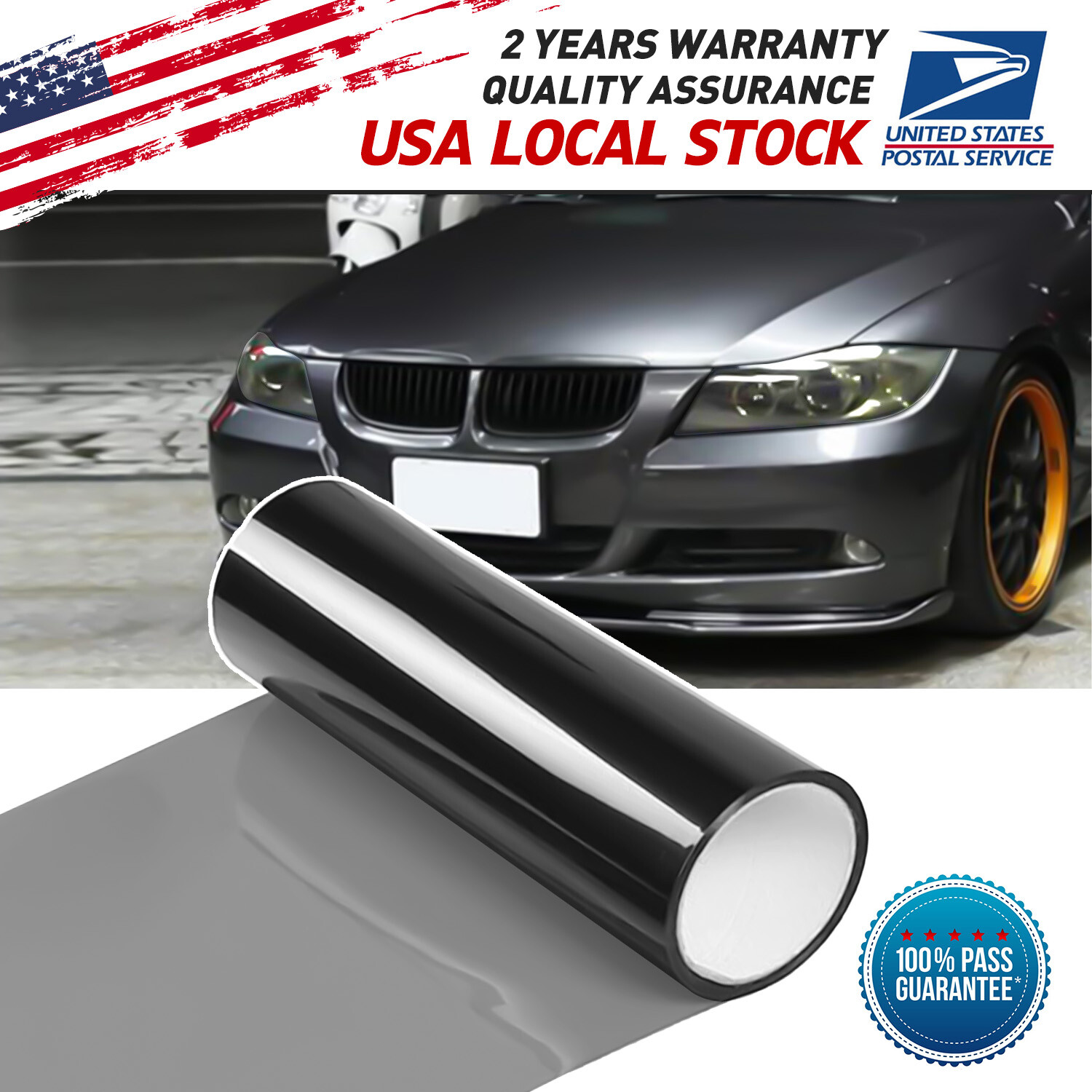 Black Smoke Vinyl Film for Taillights, Headlights & Fog Lights  