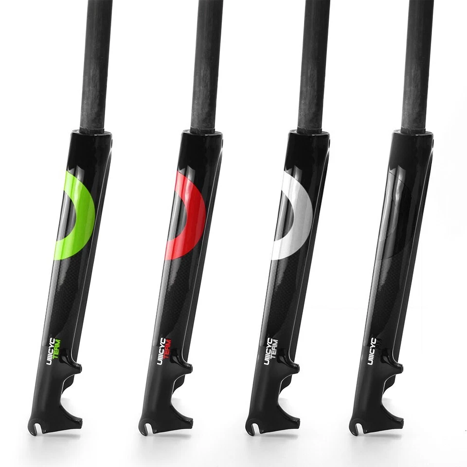 Horquilla de bicicleta de carretera 3K completa fibra de carbono bicicleta dura parte 1-1/8" freno de disco máximo 700C Foto 2 de 4