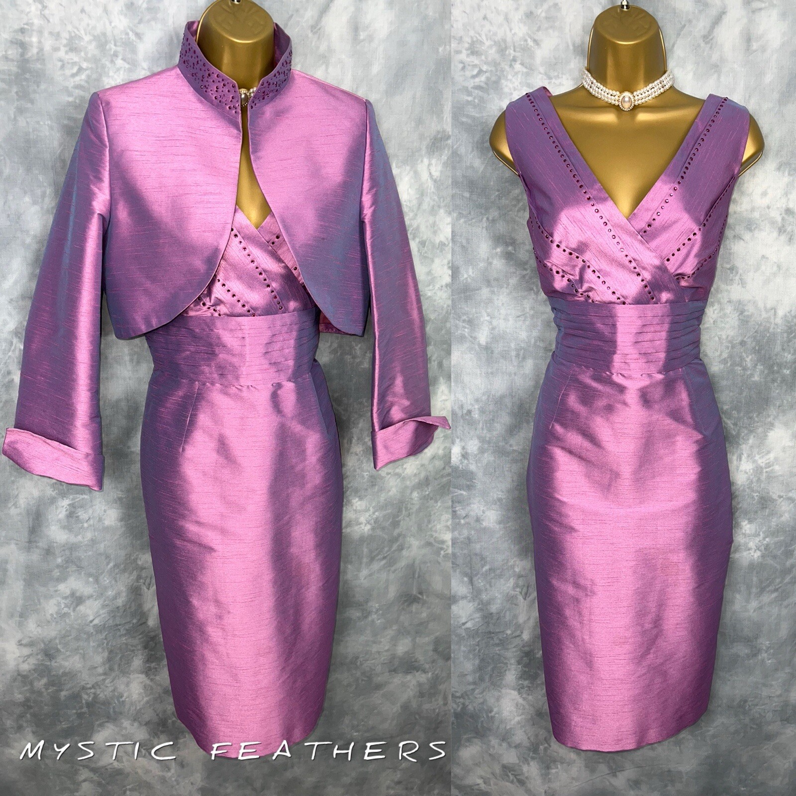 New CARINA Size 12 Lavender Mother of Bride Wedding Guest Dress & Jacket Outfit