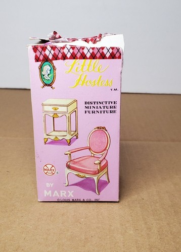 Marx Toys Little Hostess Dollhouse Furniture Night Table And Occasional Chair - Picture 10 of 12