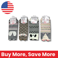 Women  s Cotton Ankle Socks   Adorable Animal Faces  Patterns 4-Pack Set 