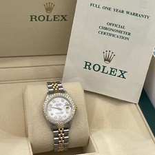 ROLEX LADY-DATEJUST 26mm MOTHER OF PEARL DIAL DIAMOND BEZEL JUBILEE ref: 69173 2